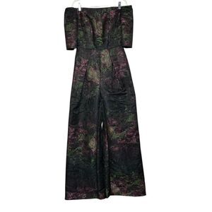 Kay Unger Monet Floral Off the Shoulder Formal Cocktail Jumpsuit| Size 6